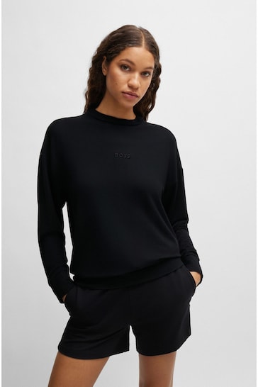 BOSS Black Embroidered Logo Stretch Sweatshirt