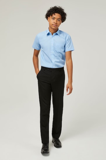Trutex Blue Regular Fit Short Sleeve 2 Pack School Shirts