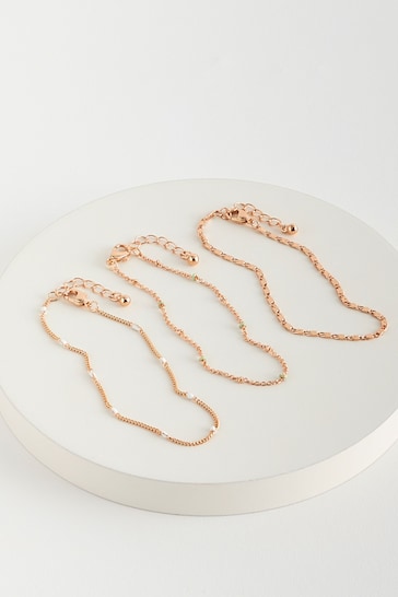 Mood Gold Chain Twist Layered Bracelets Pack of 3
