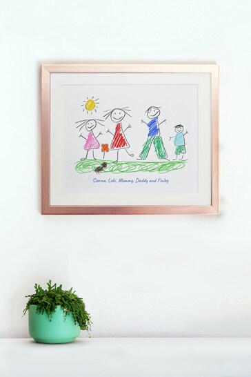 Jonnys Sister Personalised Mothers Day Hand Drawn White Print Frame