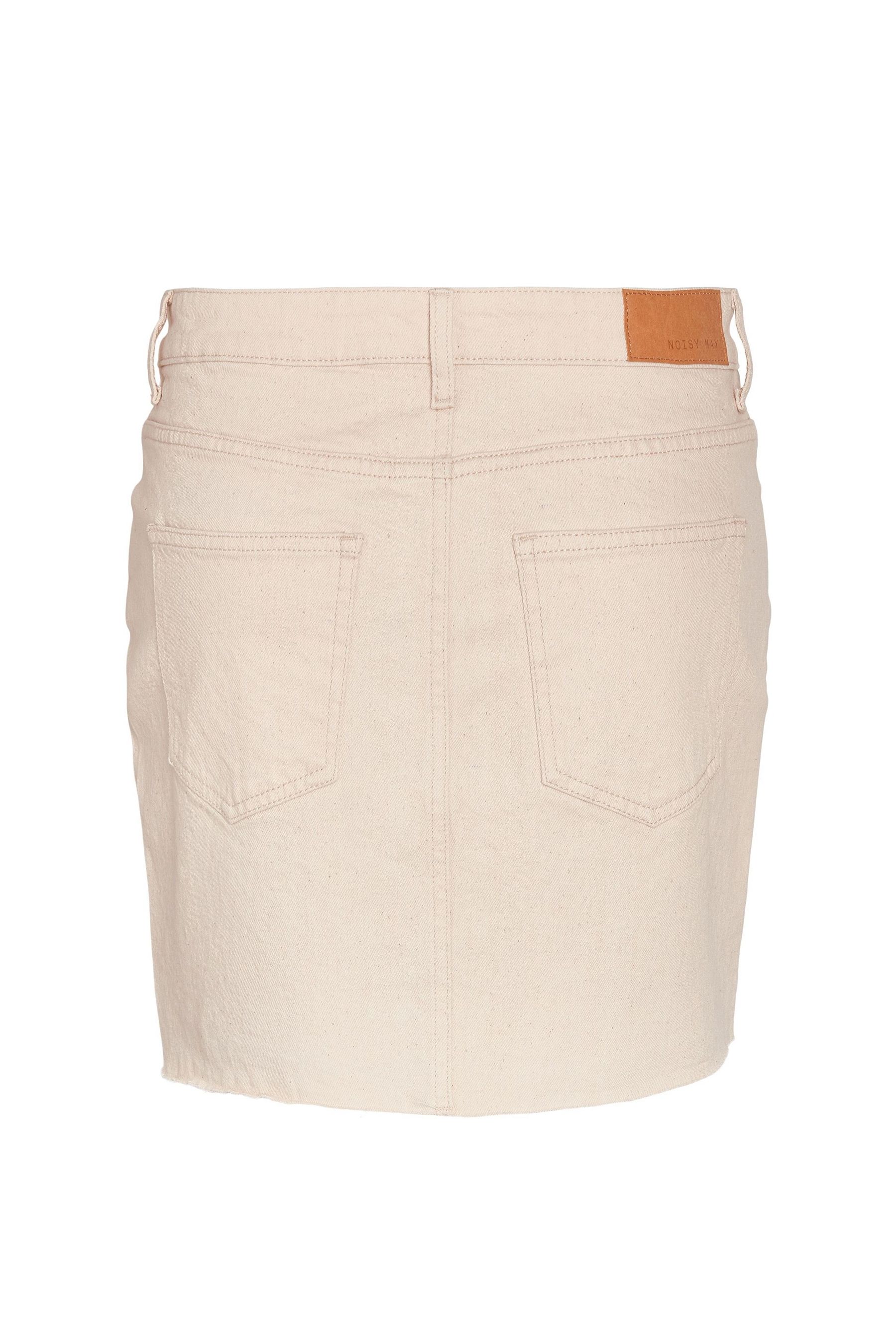 NOISY MAY Cream Mini Denim Skirt