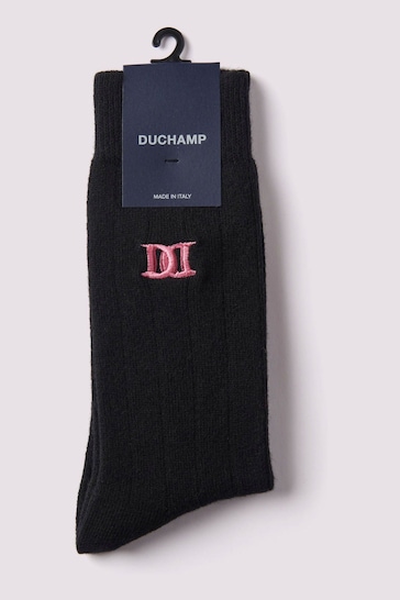 Duchamp Mens Chunky Cashmere Mix Rib Socks