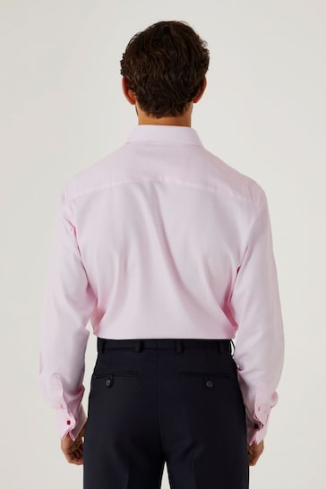 Skopes Pink Tailored Fit Double Cuff Dobby Shirt