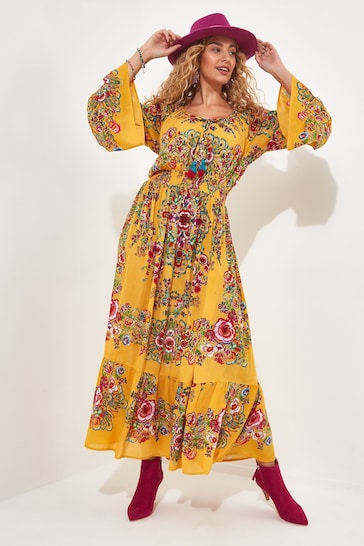 Joe Browns Yellow Petite Vintage Lace Maxi Dress
