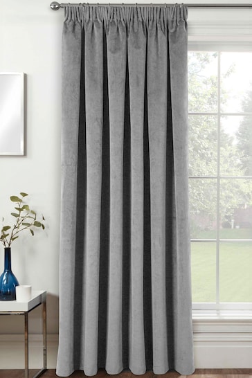 Enhanced Living Grey Thermal Blackout Oxford Door Curtains