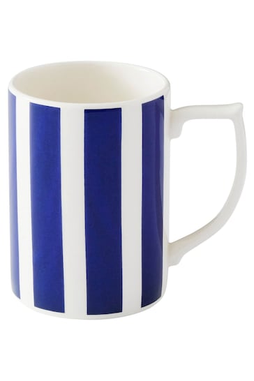 Spode Set of 4 Blue Steccato Bold Stripe Mugs