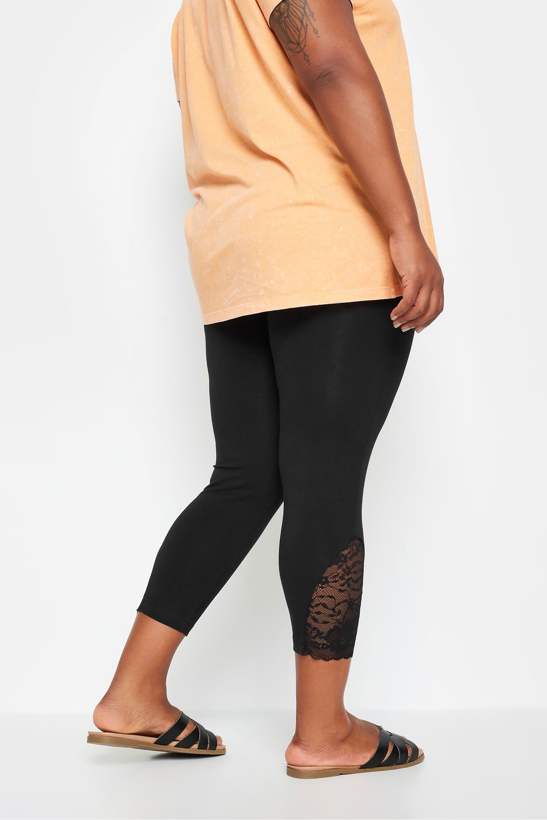 Lace cropped leggings shop