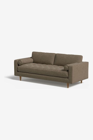MADE.COM Textured Weave Moss Green Scott 3 Seater Sofa