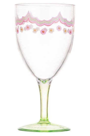 Cath Kidston Set of 6 Green Strawberry Shatter Resistant Wine Glasses