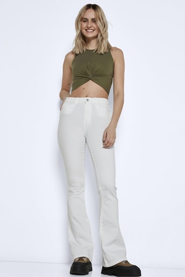 NOISY MAY White High Waist Flared Jeans