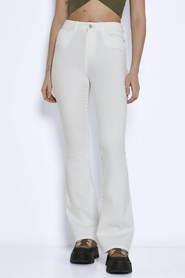 NOISY MAY White High Waist Flared Jeans