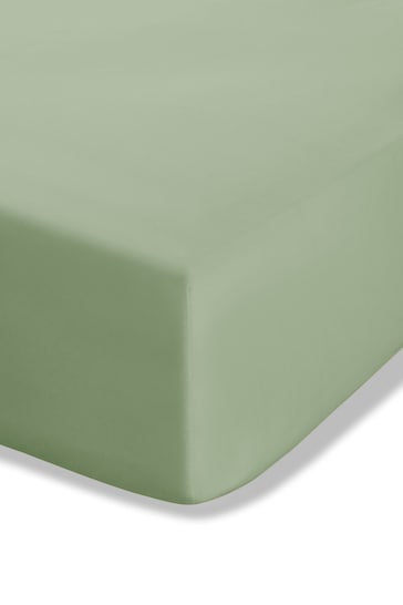 Catherine Lansfield Sage Green Percale 180 Thread Count Fitted Sheet