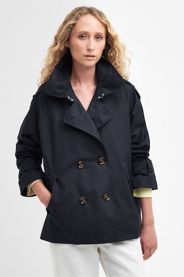 Barbour® Navy Annie Short Trench Showerproof Jacket