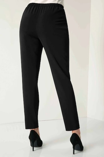 Roman Black Jersey Stretch Harem Trousers