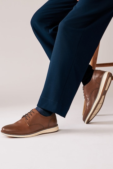 Tan/Brown Leather Derby Shoes