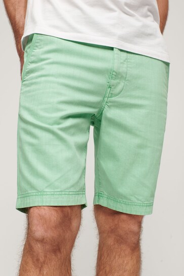 Superdry Green Officer Chino Shorts