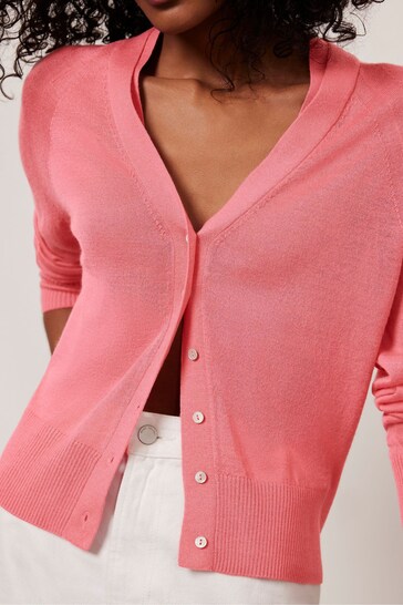 Mint Velvet Pink Wool Blend Cardigan