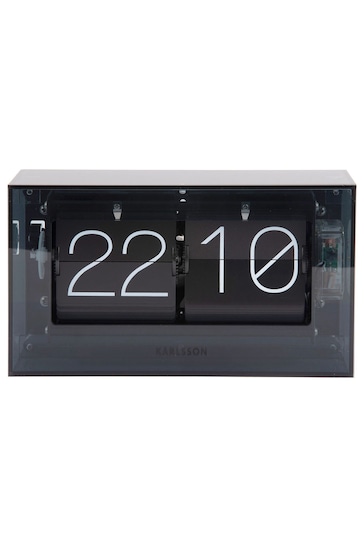 Karlsson Black Boxed Flip Table Clock