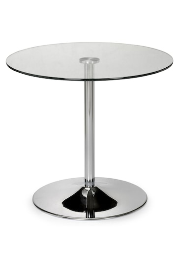 Julian Bowen Kudos Chrome & Glass Pedestal Table
