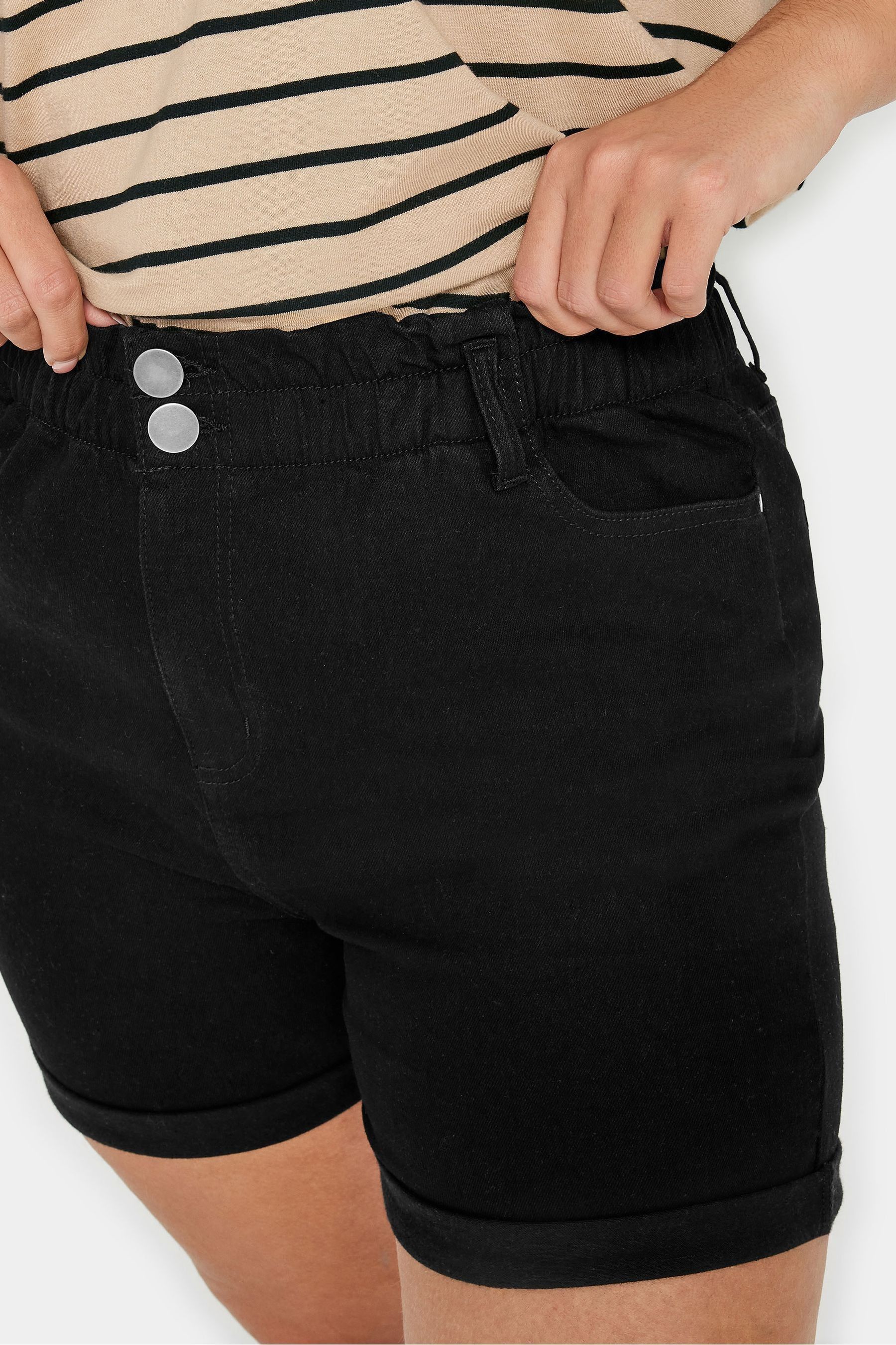 Black denim shorts next clearance
