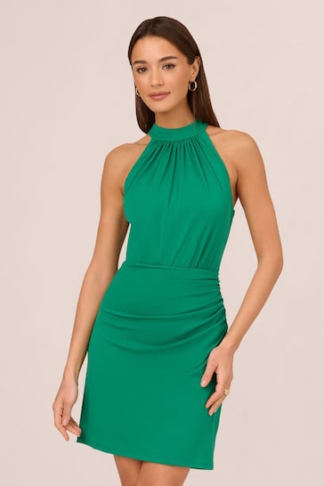 Adrianna Papell Green Short Halter Dress