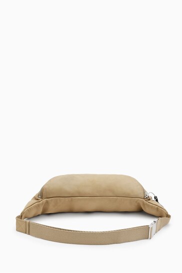 AllSaints Cream Washed Leather Bumbag