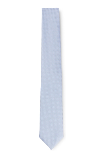 BOSS Blue Jacquard Pattern Silk Blend Tie