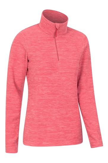 Mountain Warehouse Coral Pink Womens Snowdon Melange Half-Zip Fleece