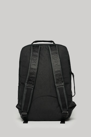 Superdry Black Tarp Backpack 25 Litre