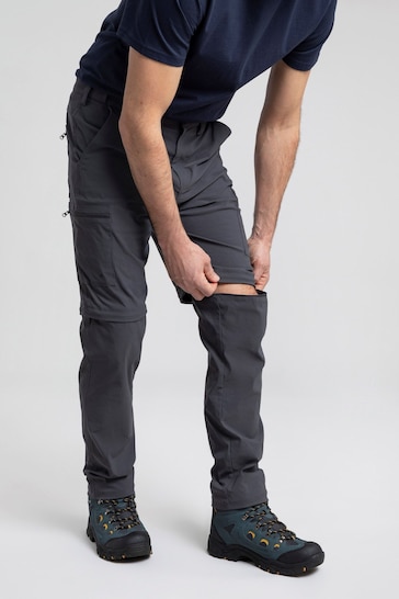 Mountain Warehouse Grey Trek Stretch Convertible Mens Trousers