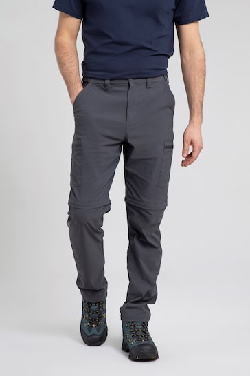 Mountain Warehouse Grey Trek Stretch Convertible Mens Trousers