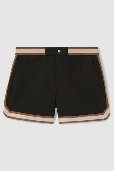 Reiss Black Baller Ché Elasticated Waist Swim Shorts