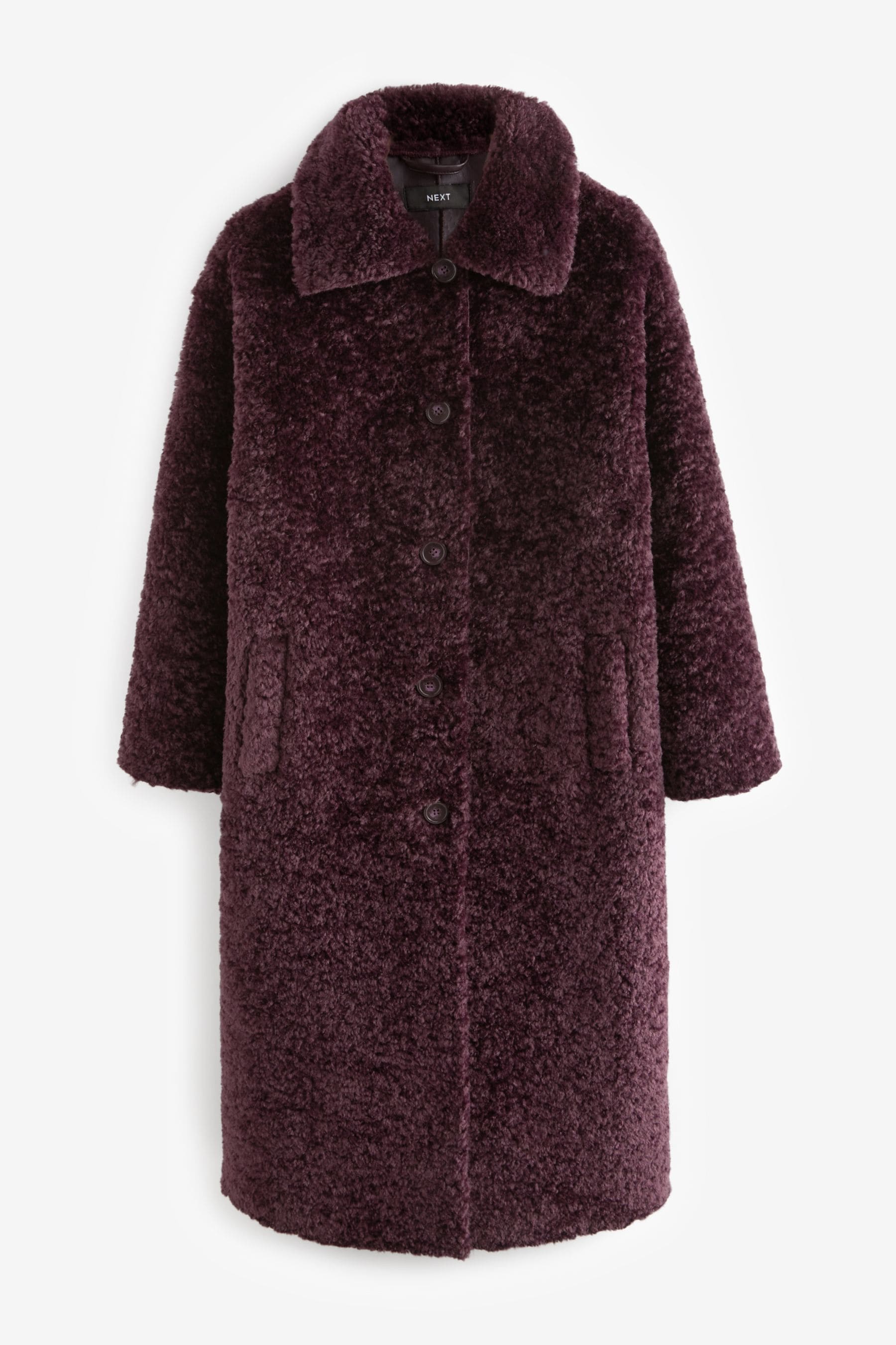 Burgundy borg coat store