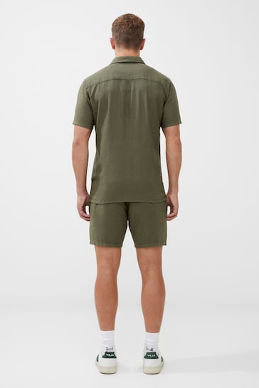 French Connection Green Short Sleeve Linen Shirt