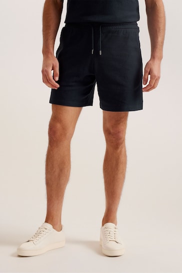 Ted Baker Blue Airga Textured Jersey Shorts