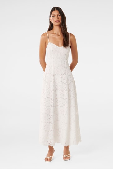 Forever New White Vivienne Lace Longline Dress