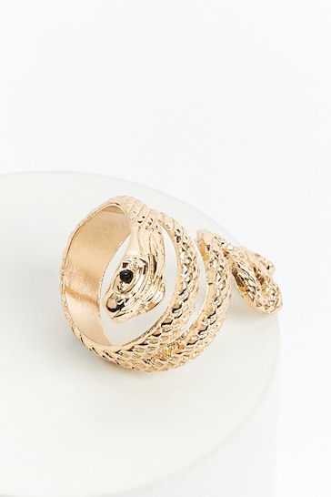 Aela Gold Tone Snake Ring