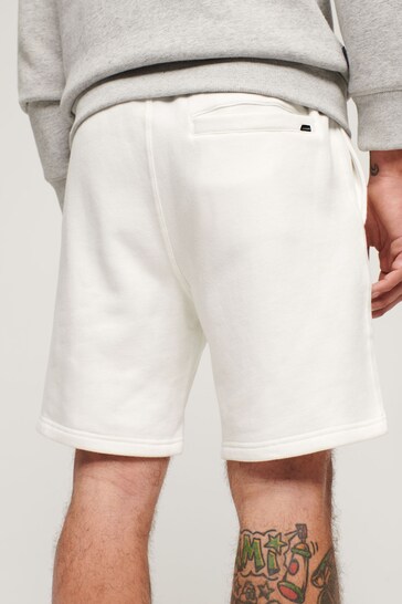 Superdry White Sportswear Embossed Loose Shorts