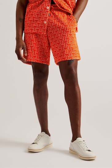 Ted Baker Orange Ainbow Printed Towelling Jersey Shorts