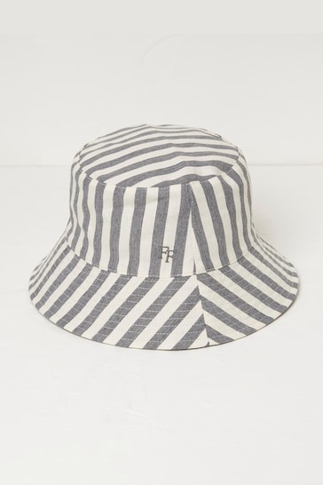 FatFace Blue Stripe Reversible Bucket Hat