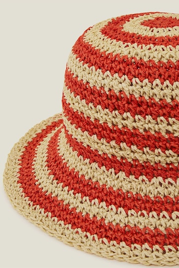 Accessorize Orange Stripe Bucket Hat