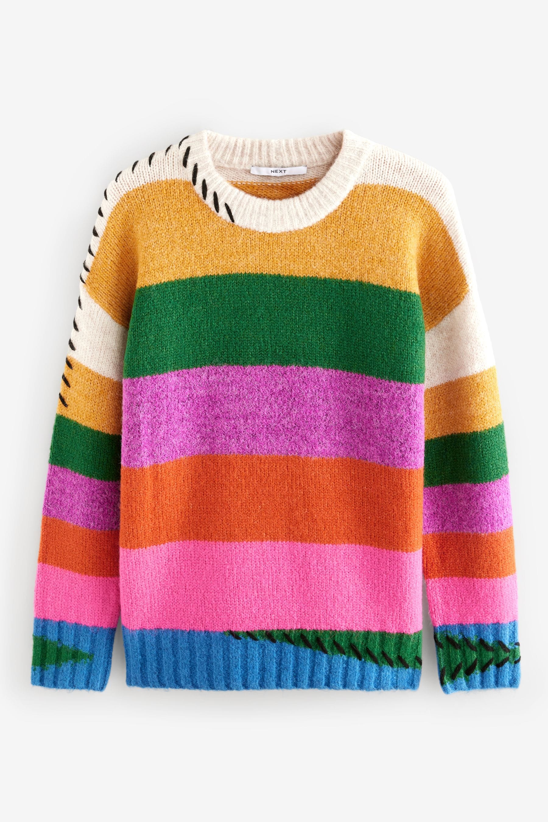 Rainbow Soft Touch Bright Stripe Stitch Knitted Jumper