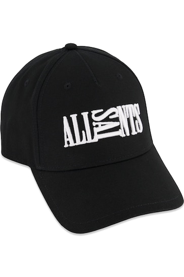AllSaints Black Oppose Logo Baseball Cap