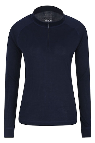 Mountain Warehouse Blue Womens Talus Zip Neck Thermal Top
