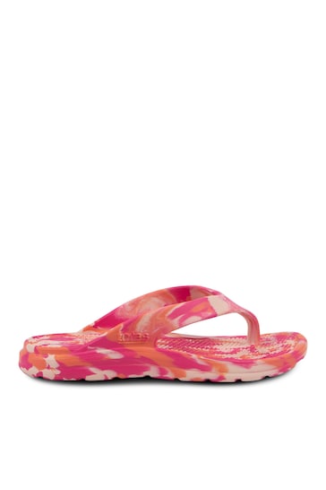 Totes Pink Tie Dye Ladies Solbounce Toe Post Flip Flops Sandals