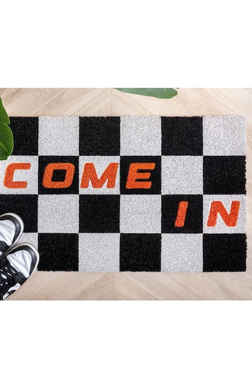 pt, Black and White Come In Doormat