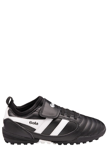 Gola Black/White Kids Ceptor Turf Microfibre Quick Fasten Football Boots