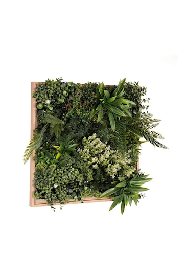 Premier Decorations Ltd Green 50x50cm Jade Envy Artificial Garden Wall Art
