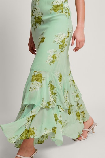 Monsoon Green Rowena Ruffle Dress