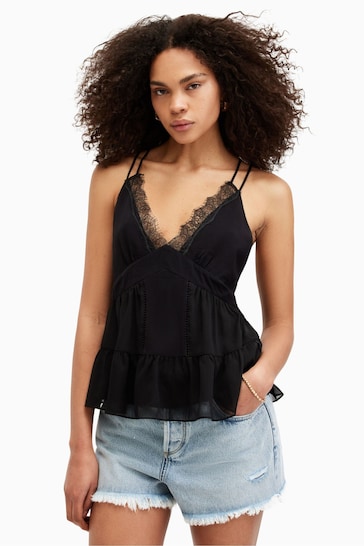 AllSaints Black Rowen Top